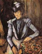 Paul Cezanne woman was wearing blue clothes Spain oil painting artist